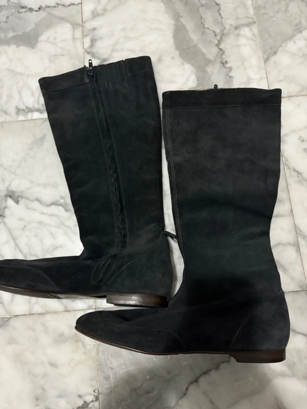 Boden Gray Suede Leather Tall Boots - size 40